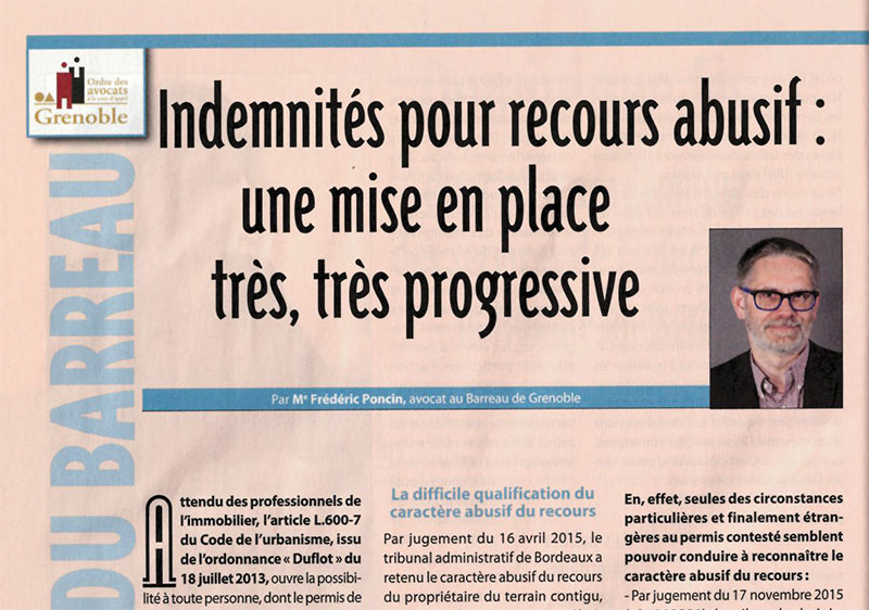 Indemnités pour recours abusif, une mise en place très très progressive