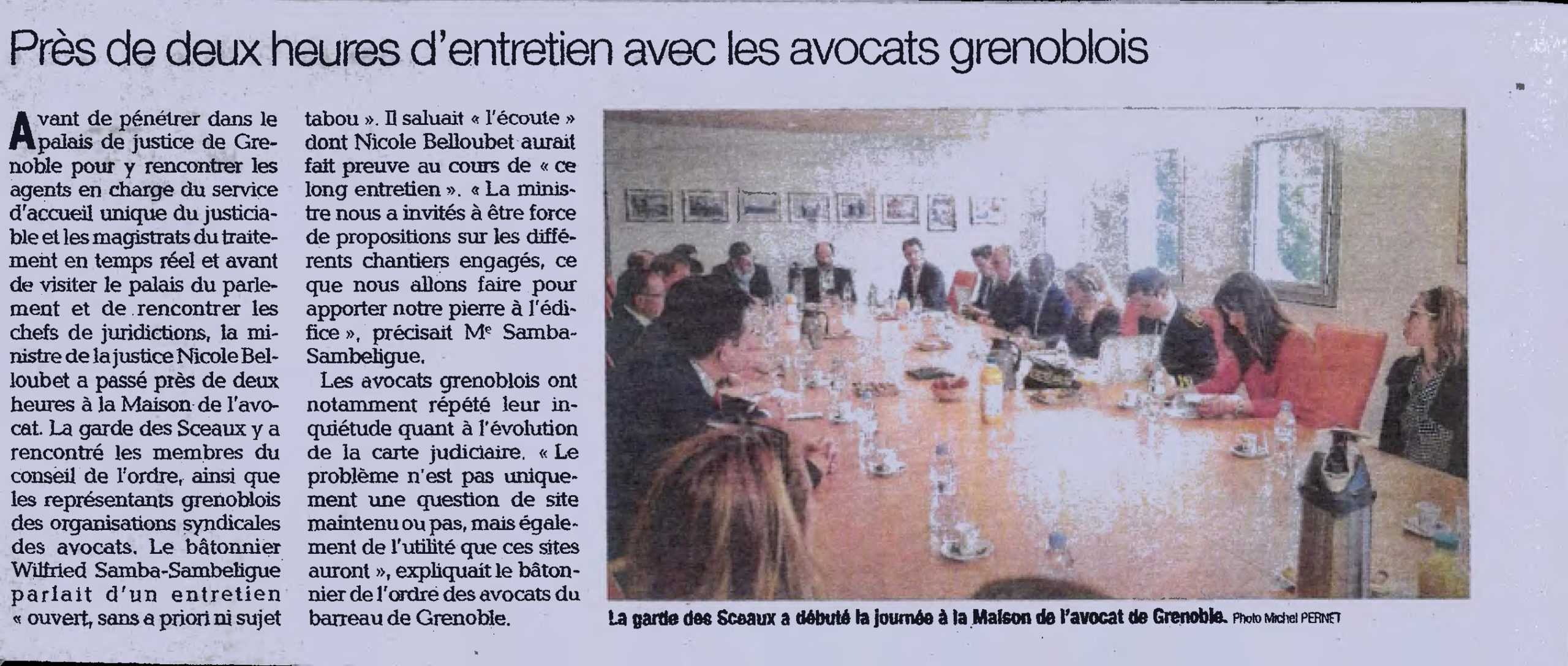 La Ministre de la Justice à la rencontre des Avocats du Barreau de Grenoble