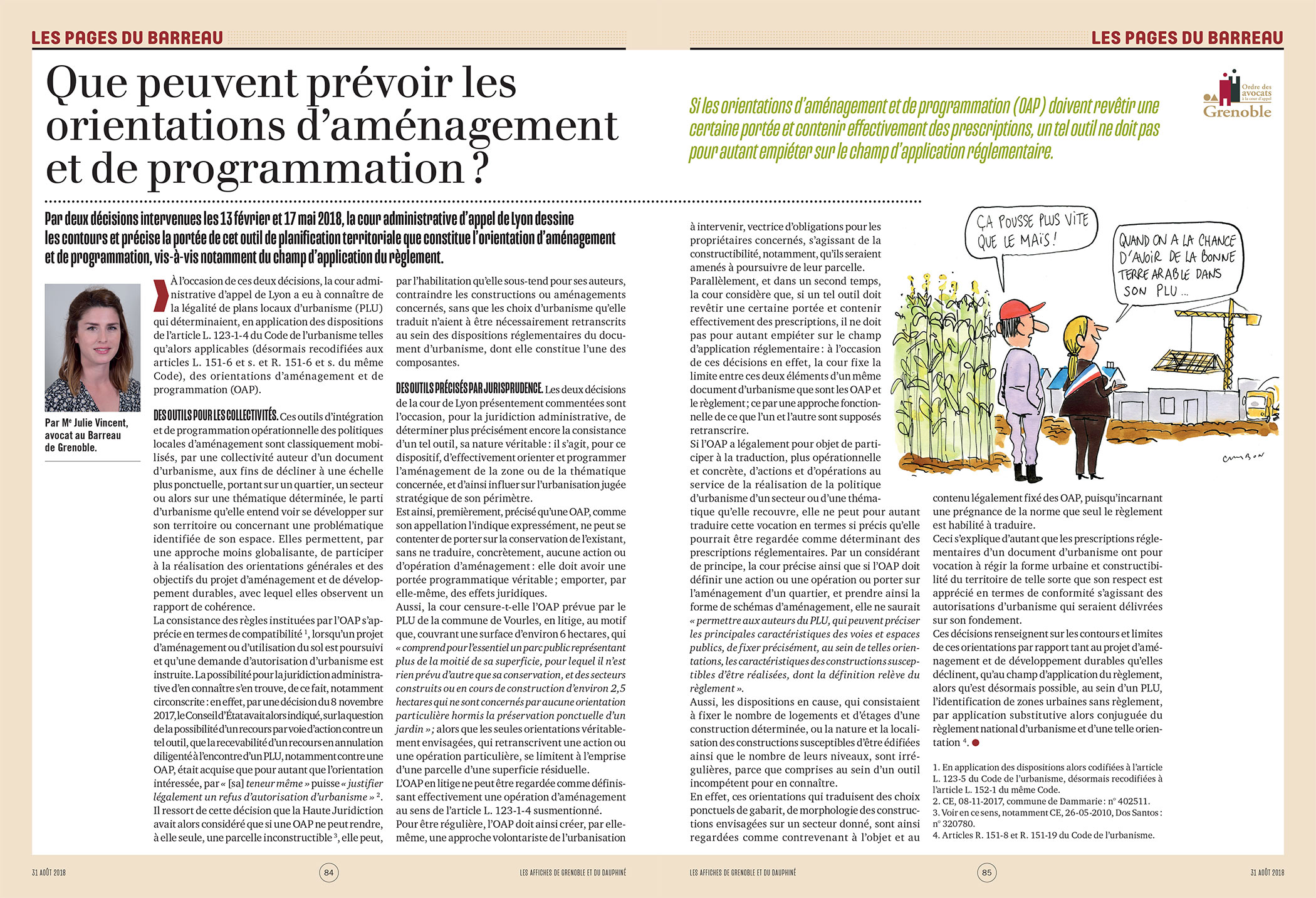 Les pages du barreau : Que peuvent prévoir les orientations d’aménagement et de programmation ?